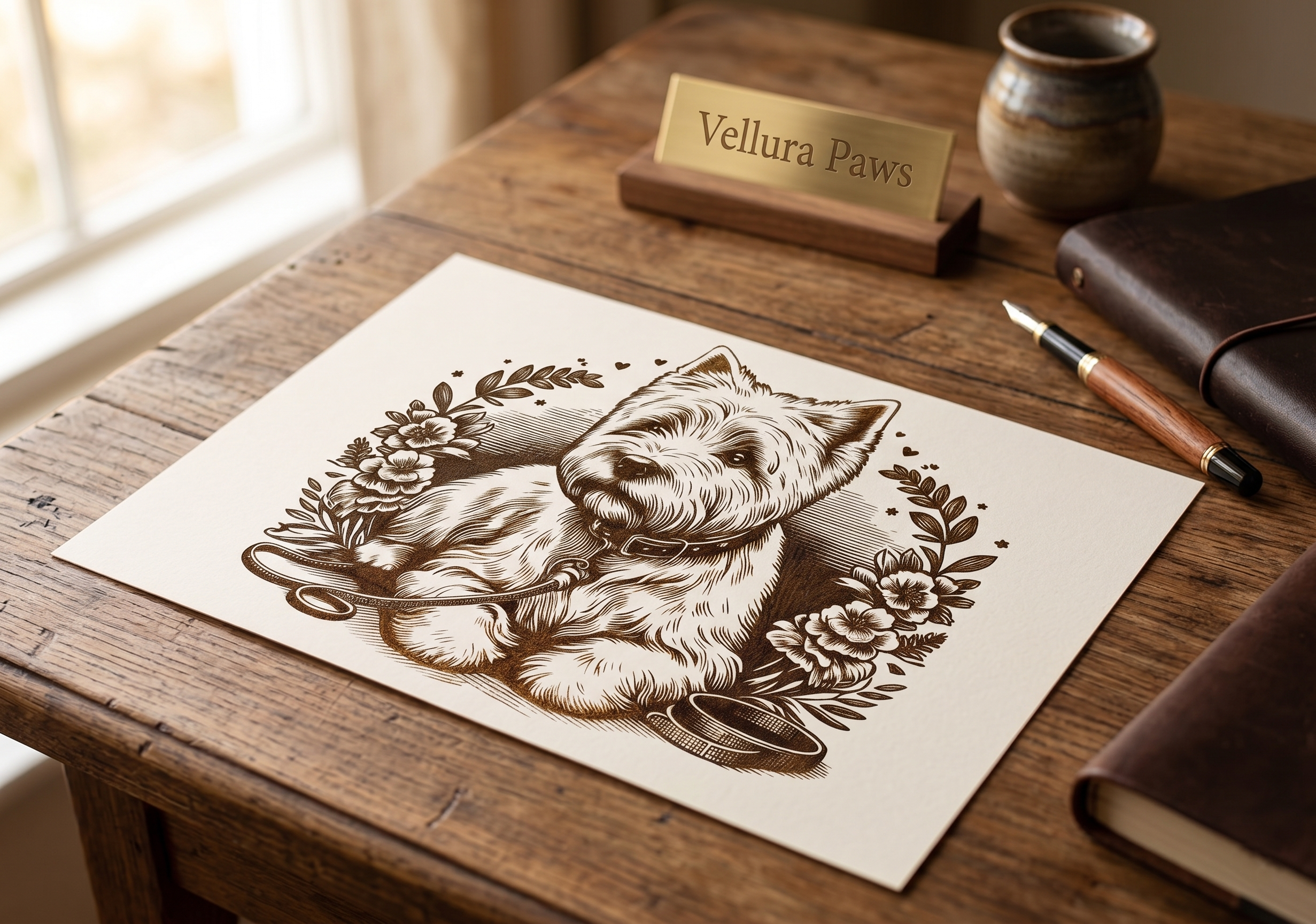 west highland white terrier – portret w kwiatowej oprawie west highland white terrier